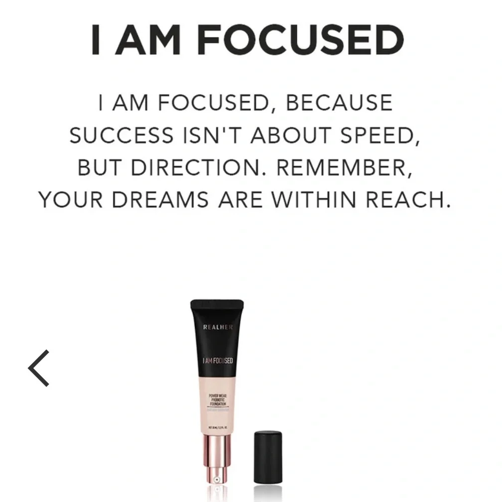 RealHer Power Wear Liquid Foundation in I Am Focused 1.2oz BRAND NEW/SEALED